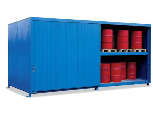 Stellingcontainer Gevaarlijke Stoffen Max. 80X200L Vaten Staand