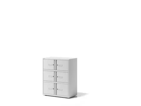 lockerkast,HxBxD 1000x800x470mm,1x6vakken,cil.-slot,sokkel