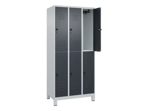 dubbeldekse locker,HxBxD 1950x900x500mm,3x2vak.,vak B 300mm
