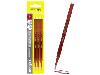 Gelschrijvervulling Online Magixx medium rood blister à 3 stuks - 2