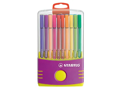 Viltstift Stabilo 68 Box Lila 20Stuks Assorti