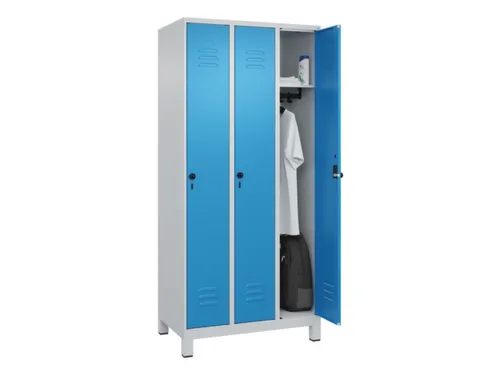 locker,HxBxD 1950x900x500mm,3vak,vak B 300mm,draaigrendel,voeten