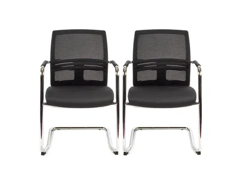 Bezoekersstoel EN1335 Linea Omnia 02 zwart/zwart set van 2 stuks