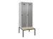 locker met bank,voor scheiding van kleding,HxBxD 2120x800x815mm,2vak