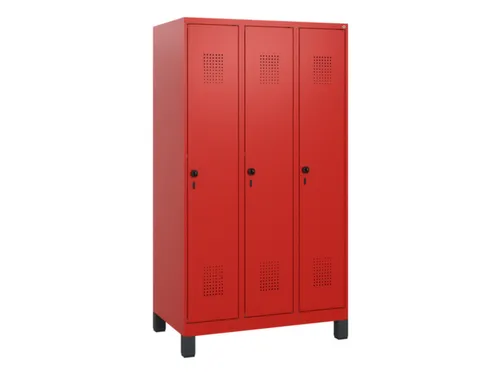 schoollocker,HxBxD 1630x900x500mm,3vak,vak B 300mm,draaigrendel,voeten