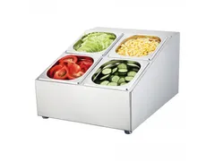 Emga Gastronorm garneerunit Bar 4x (2x2) 1/6 GN 100mm