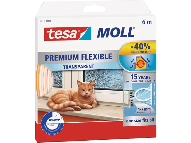 Moll Premium Flexible tochtstrip 6 m transparant
