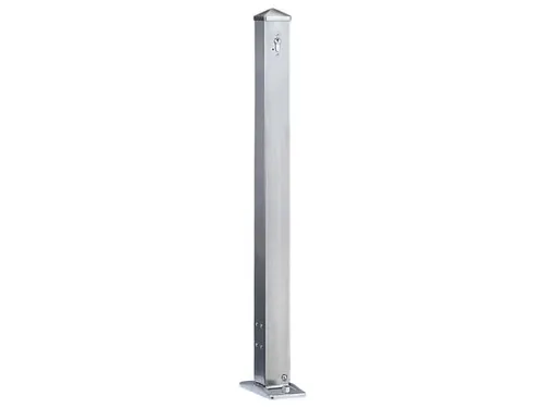 Afzetpaal Rvs 70X70Mm H 900Mm Kiepbaar Afsluitbaar Opschroefbaar