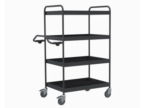 Etagewagen,Draagverm. 200Kg,4Etage(S),Rubberen Mat