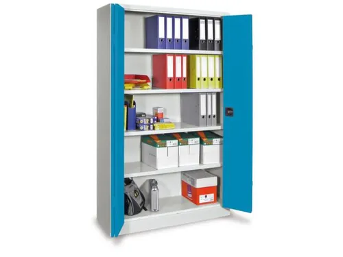 Ruime Vouwdeurkast 1950x1200x500mm 4legborden Ral7035 Front Ral5012