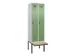 locker met bank,voor scheiding van kleding,HxBxD 2120x600x815mm,2vak