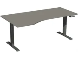 In hoogte verstelbaar bureau in vrije vorm,HxBxD 630-1280x1800x1000mm
