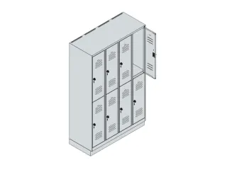 dubbeldekse locker,HxBxD 1950x1200x500mm,4x2vak.,vak B 300mm - 6