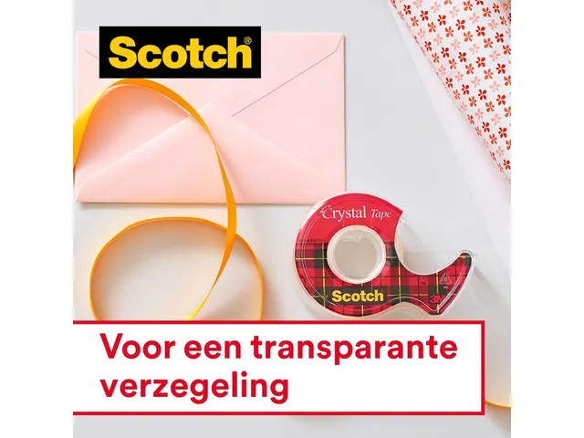 Ruban adhésif Scotch Crystal 600 25mx19mm transparent + dévidoir