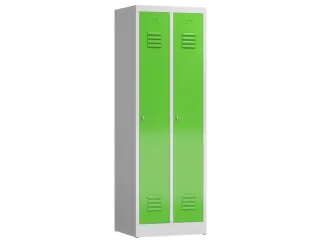 garderobekast 1800x590x500mm 2vak klink sokkel romp RAL7035 RAL6018 - 1