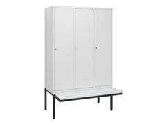 locker met bank,HxBxD 1950x1200x815mm,3vak,vak B 400mm,cil.-slot