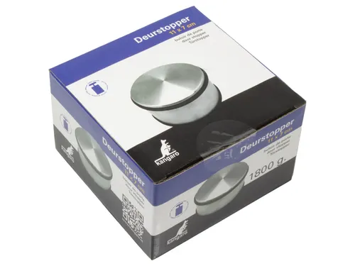 Deurstopper Kangaro metaal, hoog, chroom, 1800 gram, afmeting: Ø11x7c