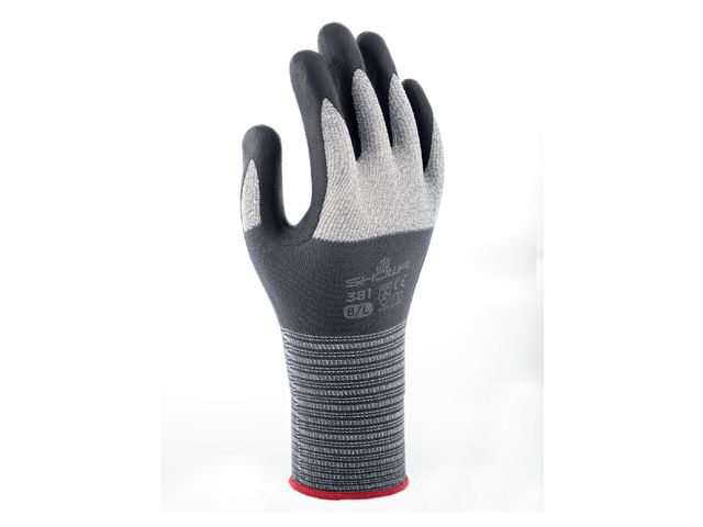 Handschoen Showa 381 grip nitril grijs maat XL | WerkhandschoenOnline.nl