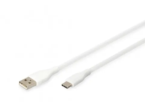 USB-C siliconen oplaadkabel USB-A USB-C 1m USB 2.0 60W wit