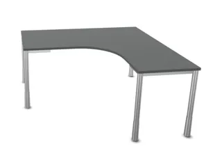 In hoogte verstelbaar bureau in vrije vorm,MS-donkergrijs - 2