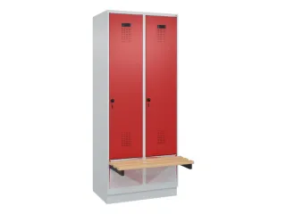 locker met bank,HxBxD 1950x800x815mm,2vak,vak B 400mm,draaigrendel - 2