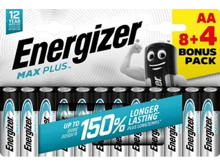 batterijen Max Plus AA/LR06/E91 blister van 8 + 4 - 1