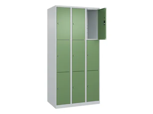 lockerkast,HxBxD 1850x900x500mm,3x3vakken,vak B 300mm,cil.-slot
