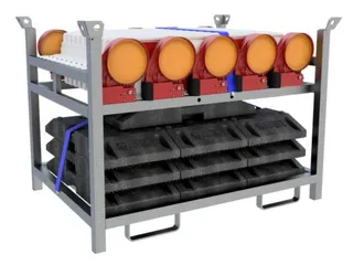 Bakenset,10Bakens M. Lampen,Voetplaten,1Opslag-/Transportpallet - 3