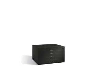 tekeningenkast,HxBxD 760x1350x960mm,romp RAL7021,front RAL3003 - 1