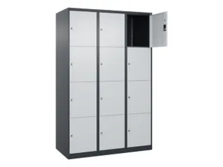 lockerkast,HxBxD 1850x1200x500mm,3x4vakken,vak B 400mm,cil.-slot - 1