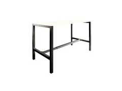 Domino Basic statafel 140x80cm 110cm Krijtwit 25mm Zwart