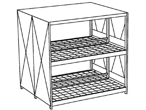 Stellingcontainer Gevaarlijke Stoffen Max. 40X200L Vaten Staand