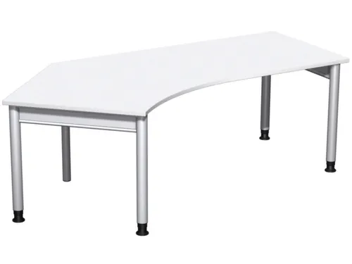 In hoogte verstelbaar hoekbureau,HxBxD 680-800x2166x1130mm,decor wit