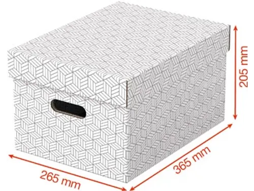 Home opbergdoos 26,5 x 36,5 x 20,5 cm wit pak van 3