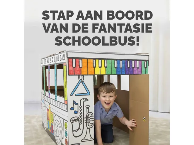 Kartonnen Speelbus Bankers Box Play inkleurbaar