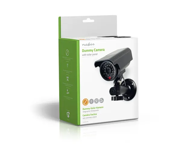 Dummy beveiligingscamera Nedis Solar IP44 buiten Zwart