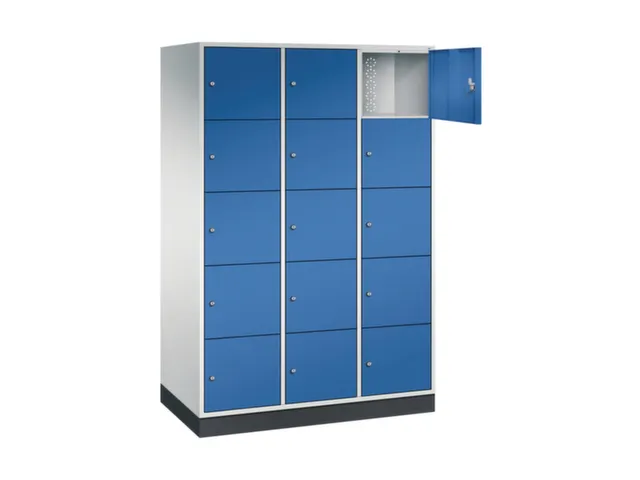 grootvolume-lockersysteem,RAL 7035/RAL 5010,HxBxD 1950x1220x600mm
