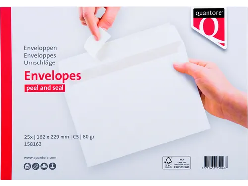 Envelop Quantore Bank C5 162x229mm wit Zelfklevend