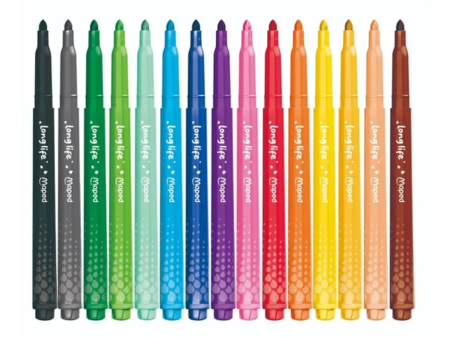 Viltstift Maped Color'Peps Long Life 2.0 doos à 15 stuks assorti