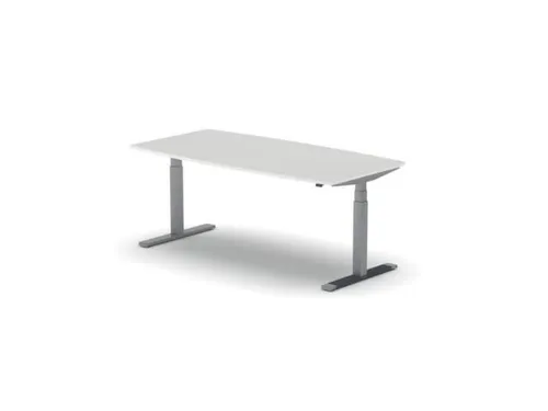 Elektrisch ihv Vergadertafel Vatvorm 1800x800mm Alu + Lichtgrijs Blad
