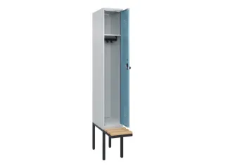 locker met bank,HxBxD 2120x300x815mm,1vak,vak B 300mm,draaigrendel - 2