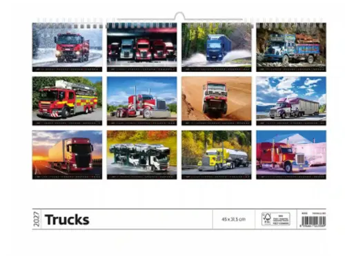 Kalender 2027 Helma 365 31.5x45cm vrachtwagen