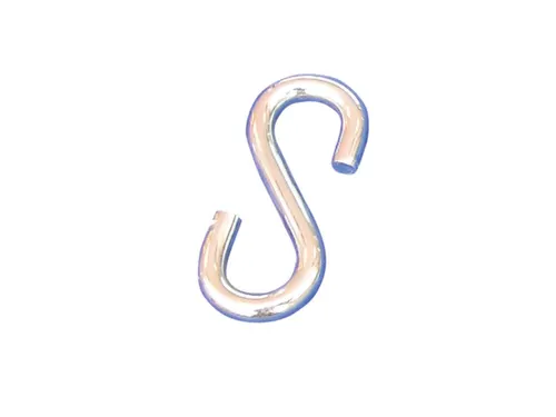 S-haak,v. afzetketting,LxB 55x27mm,staal,geel