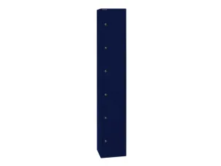 lockerkast,HxBxD 1802x305x305mm,6vakken,cil.-slot,romp oxfordblauw - 1