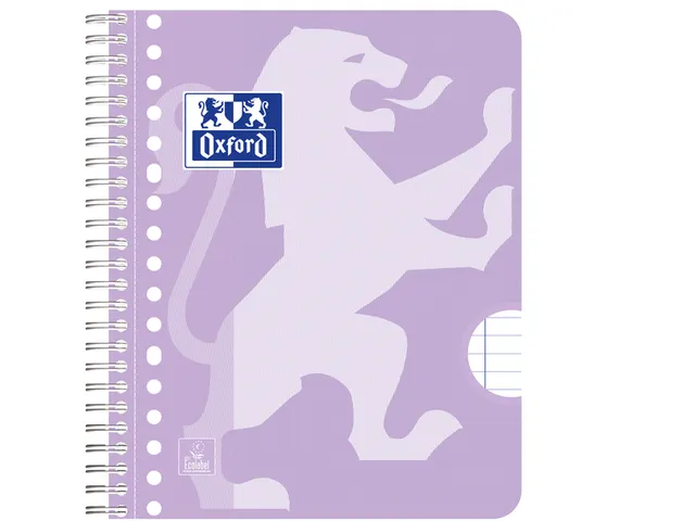 Bloc de cours Oxford School A5+ ligné 17 perf 160 pages 80g pastel as