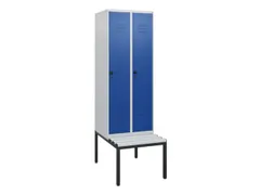 locker met bank,HxBxD 1950x600x815mm,2vak,vak B 300mm,draaigrendel