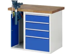 werkbank,HxBxD 890x1000x700mm,beukblad,draagverm. 750kg,2containers