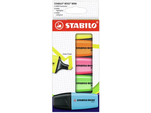 Markeerstift STABILO BOSS min assorti etui à 5 stuks