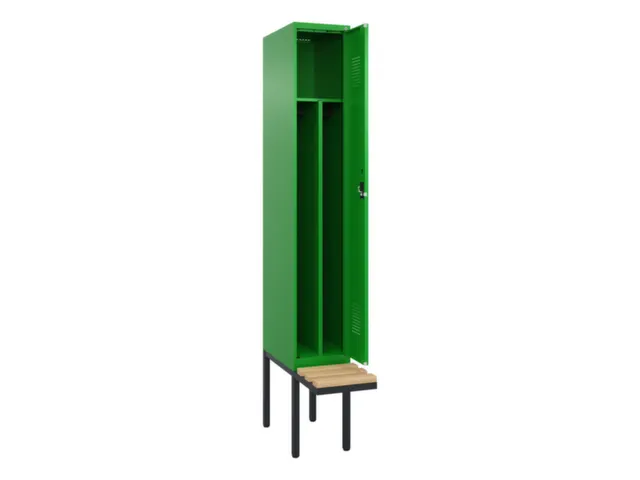 locker met bank,voor scheiding van kleding,HxBxD 2120x300x815mm,1vak