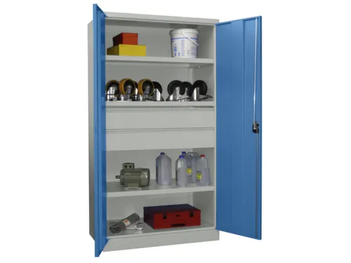 systeemkast,HxBxD 1950x1040x630mm,3xStalen bodem,RAL7035,front RAL5012